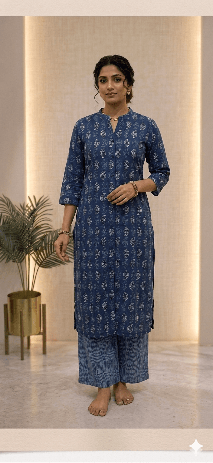 Indigo co-ord set — Cotton