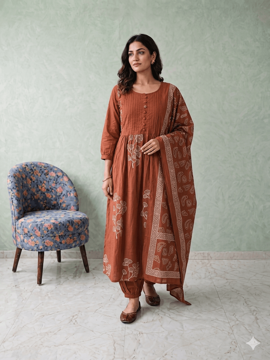 Brown suit set — Cotton