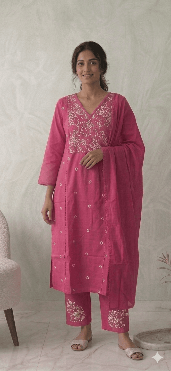 3pc cotton Embroidery